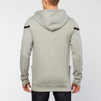 Chest Stripe Zip Hoodie // Heather (M)