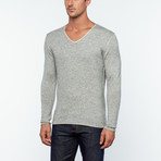 Wool Blend V-Neck Sweater // Grey (S)