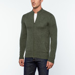 Corviglia Wool + Cashmere Zip-Up Sweater // Khaki (XL)