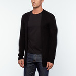 Free Edge Cashmere + Silk Blend Cardigan // Black (L)