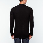 Free Edge Cashmere + Silk Blend Cardigan // Black (S)