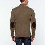 Messi Cashmere + Leather Button-Up Cardigan // Mink (S)