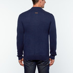 Jhonson Cashmere High Neck Cardigan // Navy Blue (S)