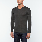 Utku Silk + Cashmere V-Neck Sweater // Greyish Brown (XL)