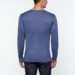 Utku Silk + Cashmere V-Neck Sweater // Deep Blue (S)