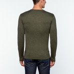 Utku Silk + Cashmere V-Neck Sweater // Khaki (S)