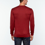 Utku Silk + Cashmere Round Neck Sweater // Dark Red (XL)