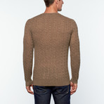 Amerigo Cashmere + Silk Blend Cable Knit Sweater // Mink (L)