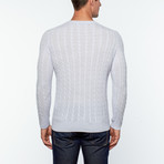 Amerigo Cashmere + Silk Blend Cable Knit Sweater // Pale Blue (S)