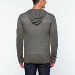 Amerigo Cashmere + Silk Blend Hooded Zip-Up Sweater // Anthracite (S)