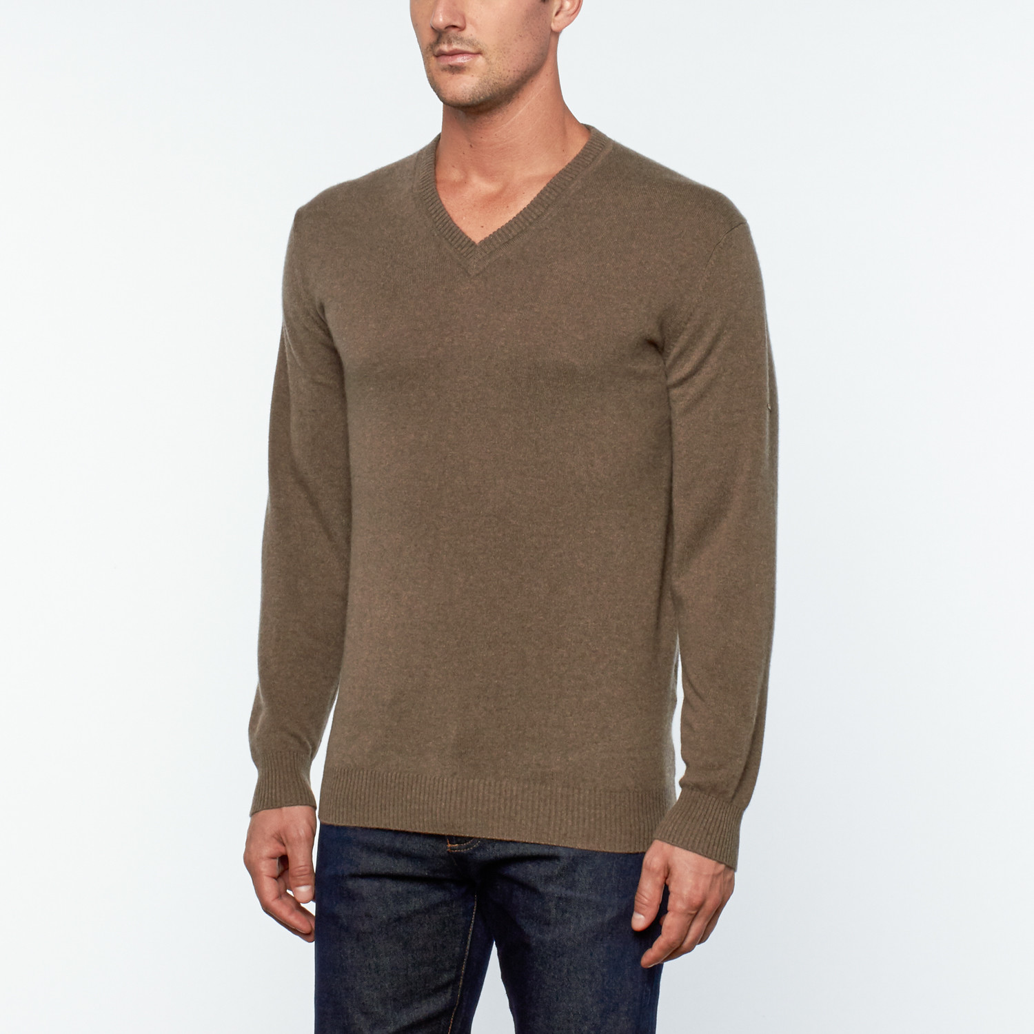 Cashmere V-Neck Sweater // Mink (S) - Silk and Cashmere Clothing ...
