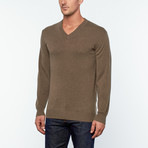 Cashmere V-Neck Sweater // Mink (L)