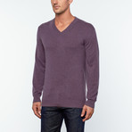 Cashmere V-Neck Sweater // Plum (S)