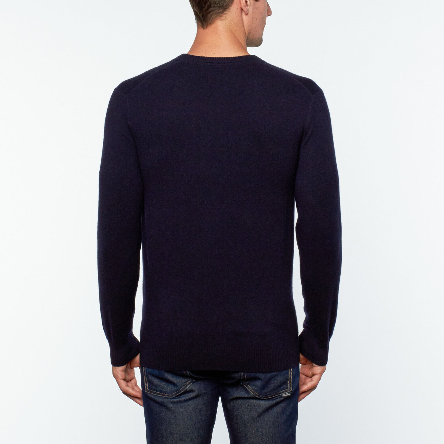 Cashmere V-Neck Sweater // Navy Blue (S) - Silk and Cashmere Apparel ...