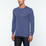 Cashmere Long-Sleeve Crew Neck Pullover // Deep Blue (L)