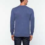 Cashmere Long-Sleeve Crew Neck Pullover // Deep Blue (L)