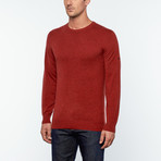 Cashmere Long-Sleeve Crew Neck Pullover // Dark Red (S)