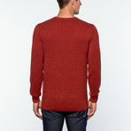 Cashmere Long-Sleeve Crew Neck Pullover // Dark Red (S)