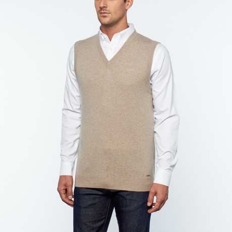 Gio Cashmere Sweater Vest // Dark Grey Melange (S)