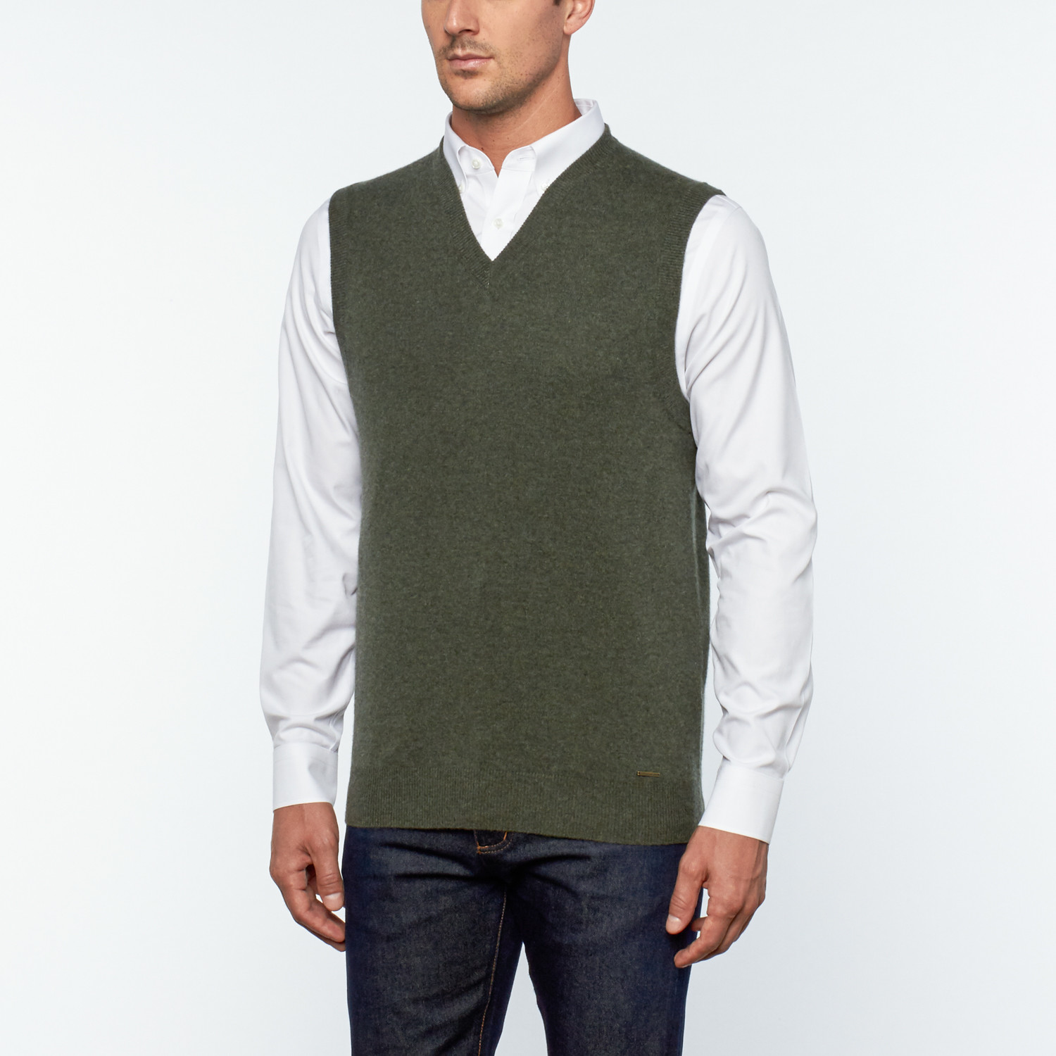 Gio Cashmere Sweater Vest // Khaki (S) - Silk and Cashmere Clothing ...