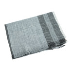 Ahu Wool + Silk Scarf  // Deep Blue Stripe