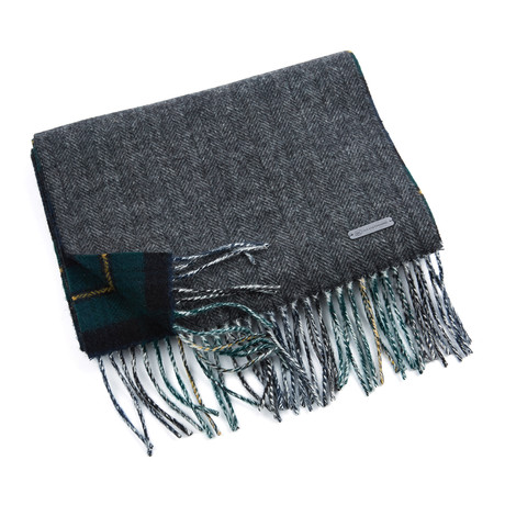 Patrick Wool + Cashmere Scarf // Navy Blue Plaid