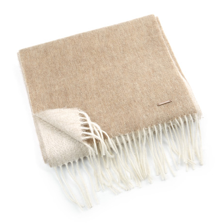 Patrick Cashmere Double Scarf // Ecru + Mink