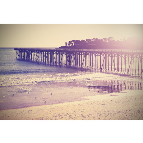 Wood Bridge On California Sunset