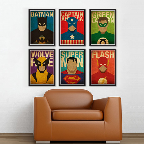 Superheroes // Set of 6 Posters