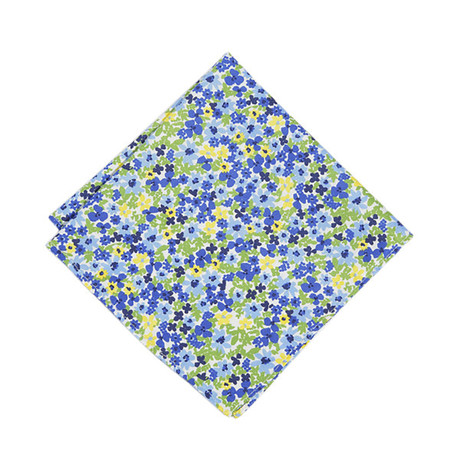 Bouquet Pocket Square // Blue