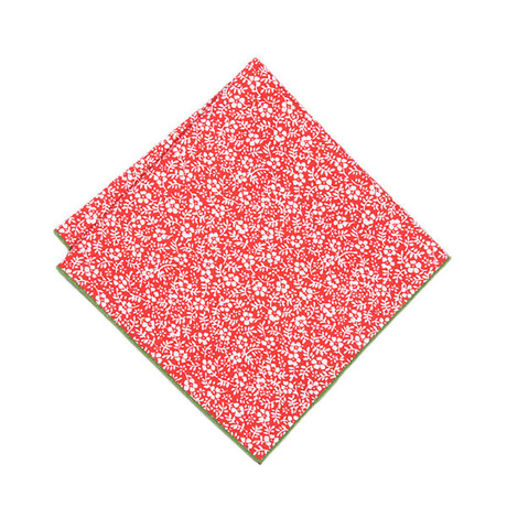 Vines Pocket Square // Red