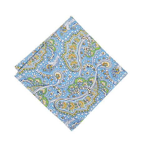 Darjeeling Pocket Square // Blue + Green