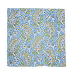 Darjeeling Pocket Square // Blue + Green