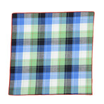 Pocket Square // Blue + Green Plaid