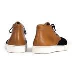 CAMPER // Leather + Suede Mid-Top Sneaker // Black + Brown (Euro: 45)