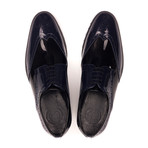 Patent Two Tone Brogue // Navy Blue + Black (Euro: 46)