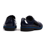 Patent Two Tone Brogue // Navy Blue + Black (Euro: 46)