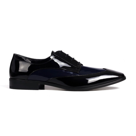 Patent Two Tone Derby // Black + Navy Blue (Euro: 40)