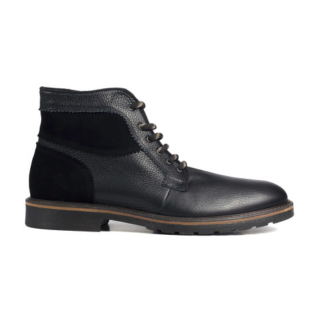 Leather + Suede Lace-Up Boot // Black (Euro: 42)
