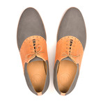 Nubuck + Leather Two Tone Oxford // Grey + Orange (Euro: 40)