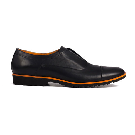 Cap-Toe Slip-On // Black + Orange (Euro: 40)