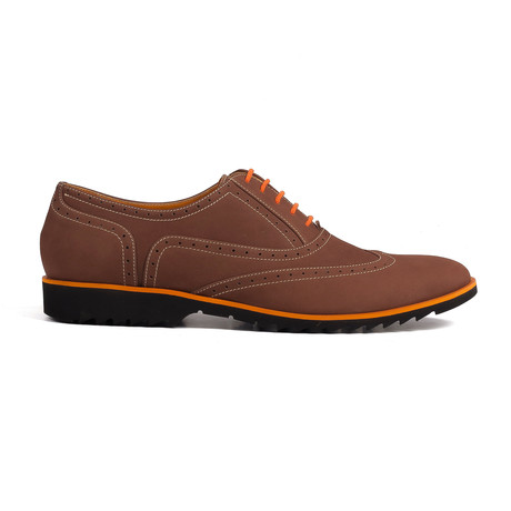 Nubuck Oxford Brogue // Brown + Orange (Euro: 40)