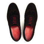 Suede Oxford Brogue // Black + Red (Euro: 46)