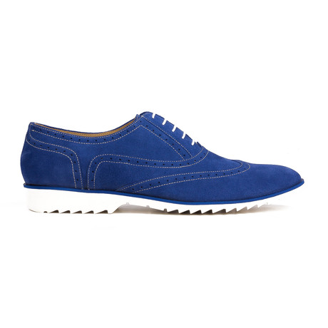 Suede Oxford Brogue // Blue + White (Euro: 40)