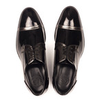 Patent Metallic Detailed Cap-Toe Derby // Black + Graphite (Euro: 40)