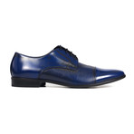 Reptile Embossed Cap-Toe Derby // Navy Blue (Euro: 41)