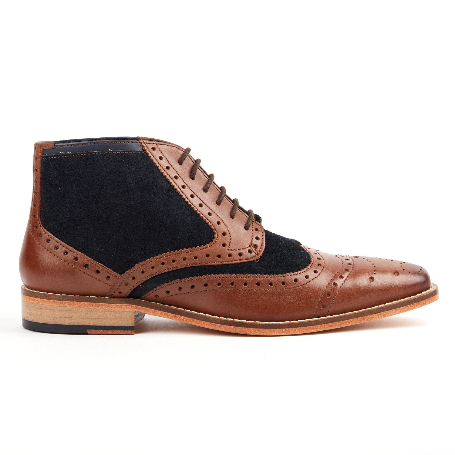 brown and navy brogues