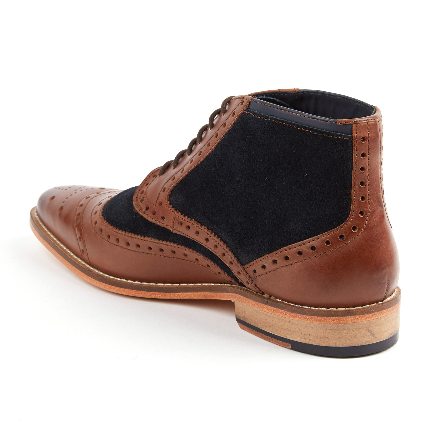 brown and navy brogues