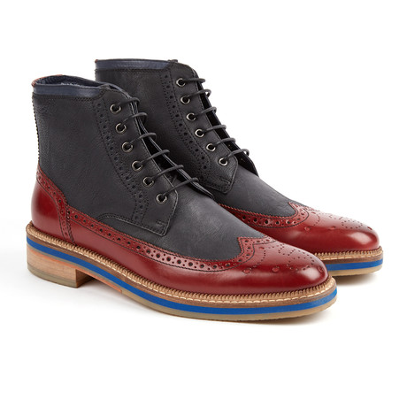 Townley Brogue Boot // Red + Black (UK: 7)