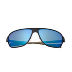 Atmosphere Polarized Sunglasses // Titanium // Black Frame + Blue Lens